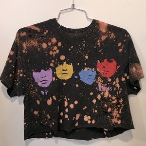 The Beatles Distressed Crop Tee